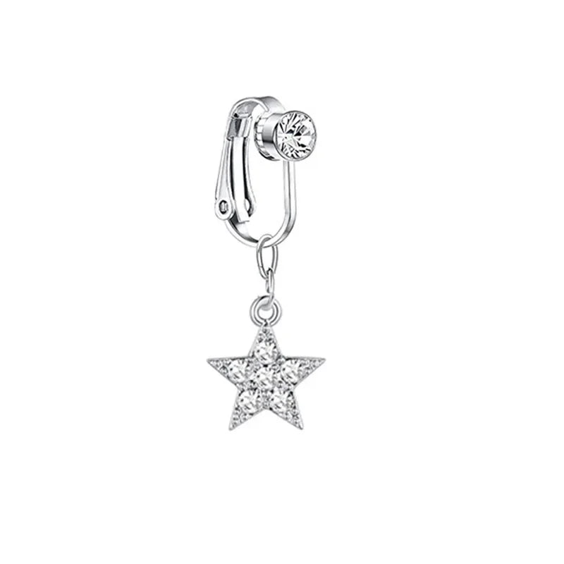 Fashion Butterfly Fake Belly Button Piercing Fake Belly Piercing Clip on Umbilical Navel Faux Belly Cartilage Earring Clip