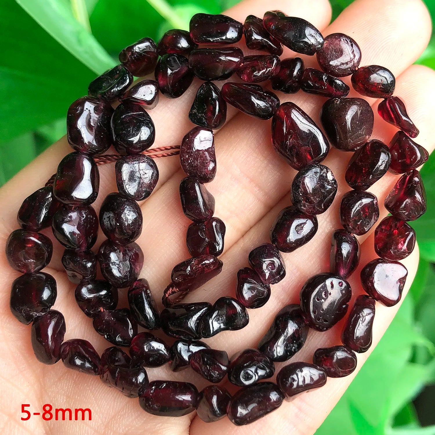Natural Garnet Gem Stone Beads Irregular Round Faceted Loose Spacer Waist Beads for DIY Jewelry Making Bracelet Handmade