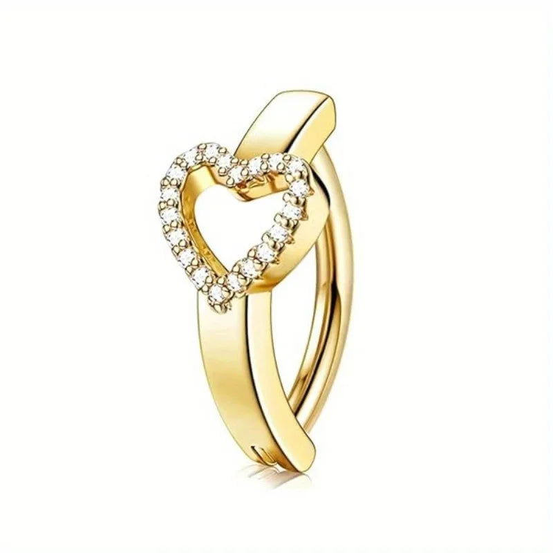 Bobisty 1PC Surgical Steel Belly Button Ring for Women CZ Heart Butterfly Simple Reverse Navel Rings Body Piercing Jewelry