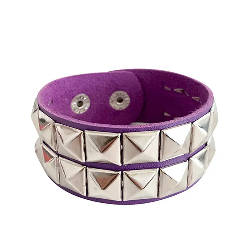 2023 New Gothic Punk Unisex PU Leather Bracelet Multilayers Rock Spikes Rivet Chains Bracelet For Women Men' Friends Jewelry