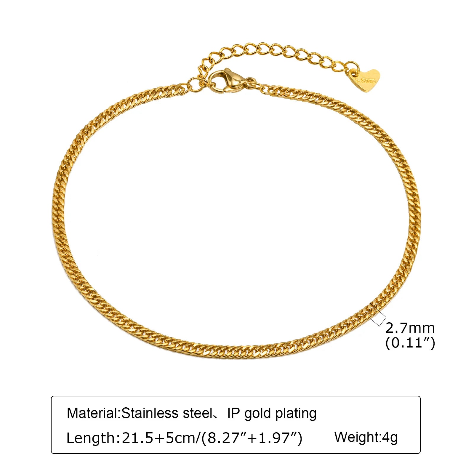 Waterproof Layered Link Chain Anklets Bracelet for Women, Gold Plated Foot Leg Anklets Summer Boho Beach Jewelry Adjustable