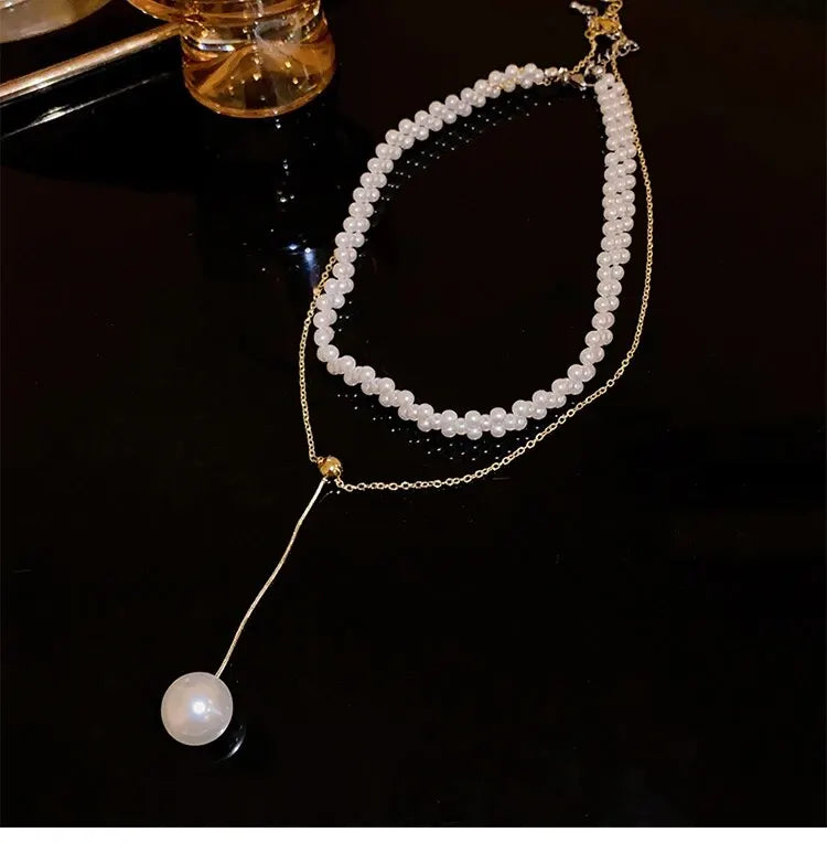 Imitaition Pearl Necklace for Women Simple Fashion Collarbone Chain White Choker Necklaces Designer Wedding Jewelry Wholesale