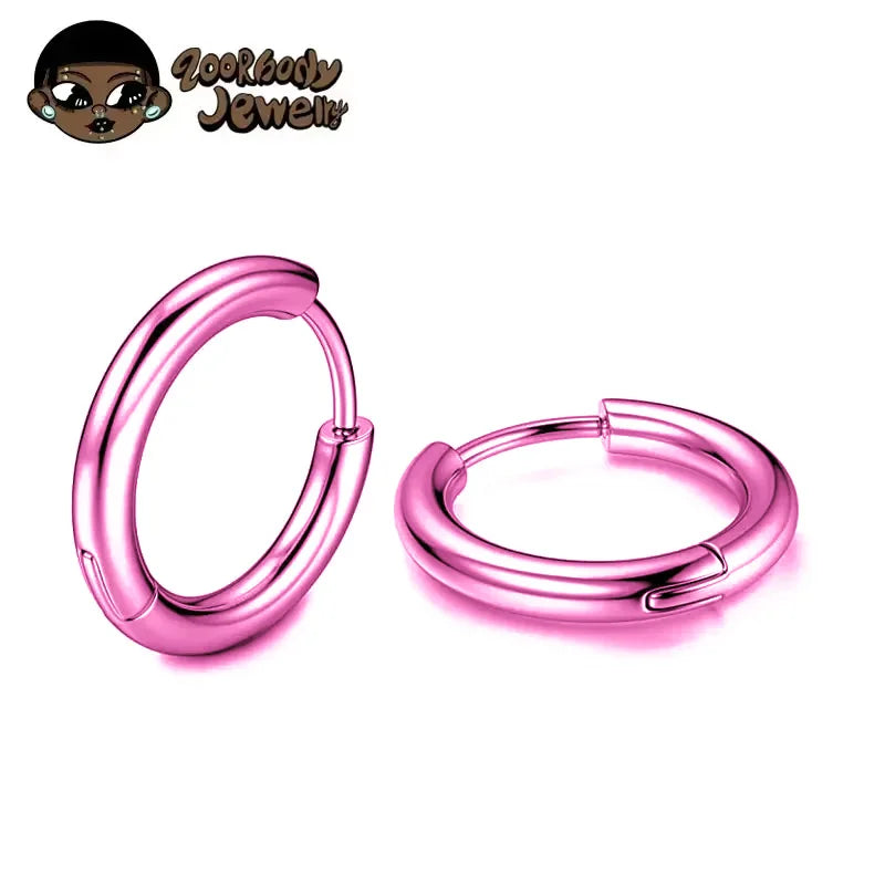 1 Pair Implant Grade F136 Titanium Minimalist Huggie Hoop Earrings Helix Rook Lobe Conch Simple Hoops Ear Piercing  8/10/12mm