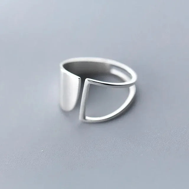 BF CLUB 925 Sterling Rings for Women Fashion Geometric Handmade Irregular Strip Ring Party Christmas Gift