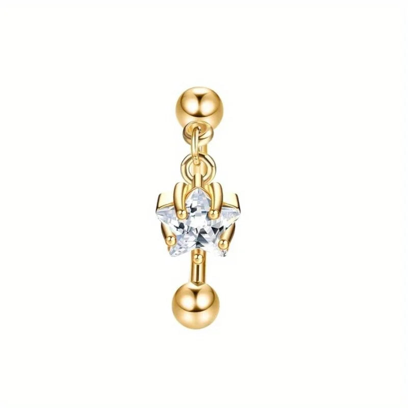 Drperfect 1pc Stainless Steel Rook Piercing Jewelry Lip Ring Cartilage Daith Surface Tragus Piercing Jewelry Eyebrow Rings