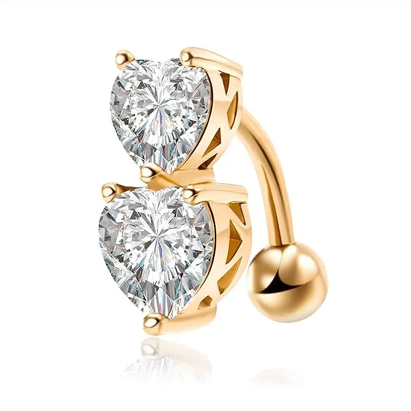 1PCS Crystal Belly Button Rings Surgical Steel Heart Navel Piercing Sexy Flower Belly Rings Body Piercing Ombligo Navel Rings