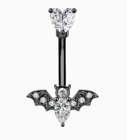 1/4PCS Crystal Bat Fake Nose Ring Septum Jewelry Stainless Steel Non Piercing Cuff Earring Rook Faux Clip on Hoop