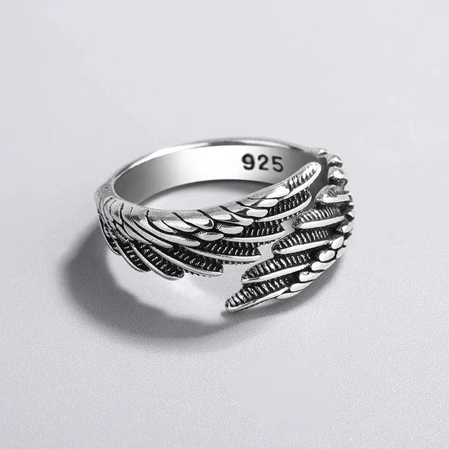BF CLUB 925 Sterling Rings for Women Fashion Geometric Handmade Irregular Strip Ring Party Christmas Gift