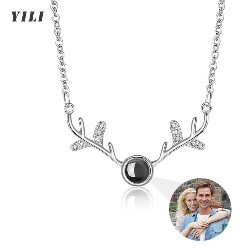 Custom Photo Necklace Projection Necklace with Picture I Love You 100 Languages Personalized Necklace Jewelry Gifts for Women