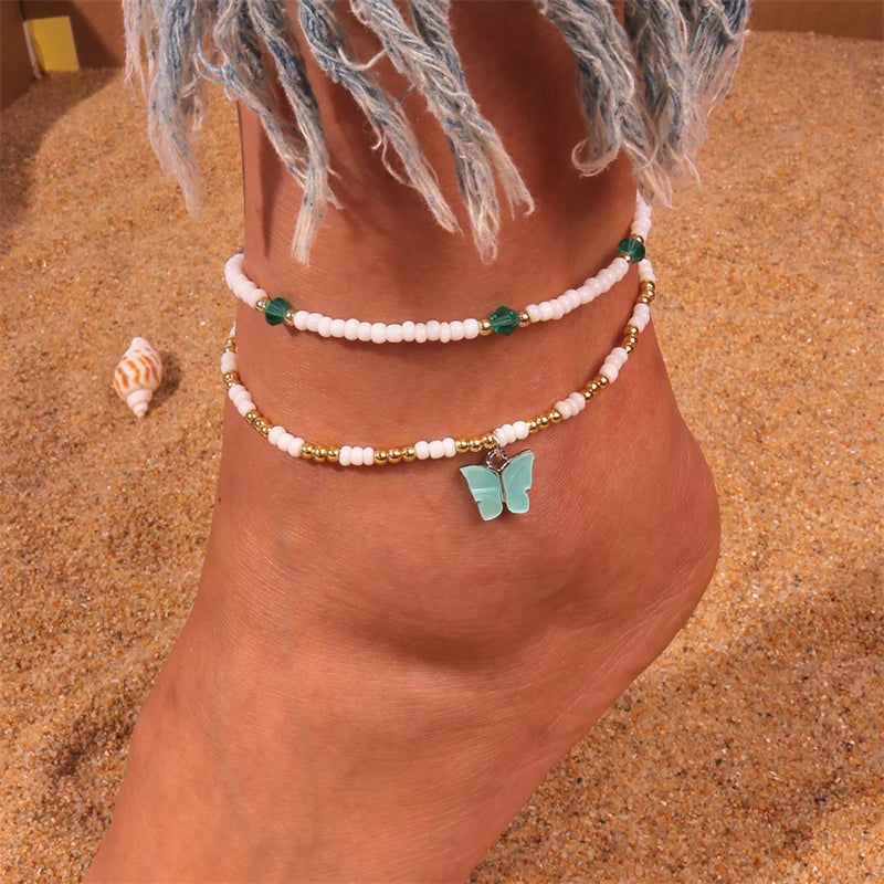 Bohemian Handmade Colorful Beads Anklets Summer Beach On Leg Foot Chain Bracelet Anklet Women Girls Holiday Jewelry Gifts