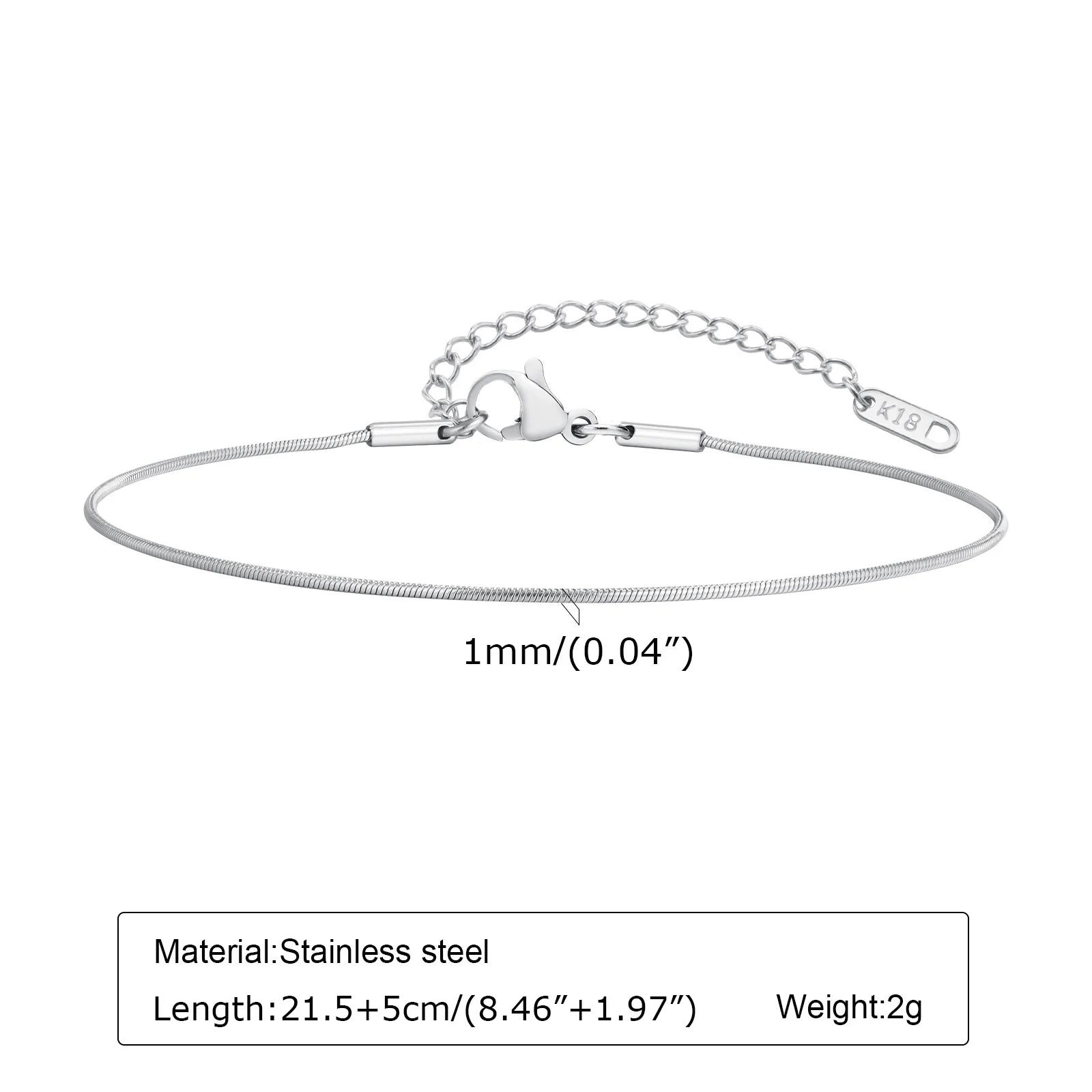 Silver Color Anklet Bracelets for Women Waterproof, Stainless Steel Layered Cuban Chain Herringbone Anklets Summer Beach Gift