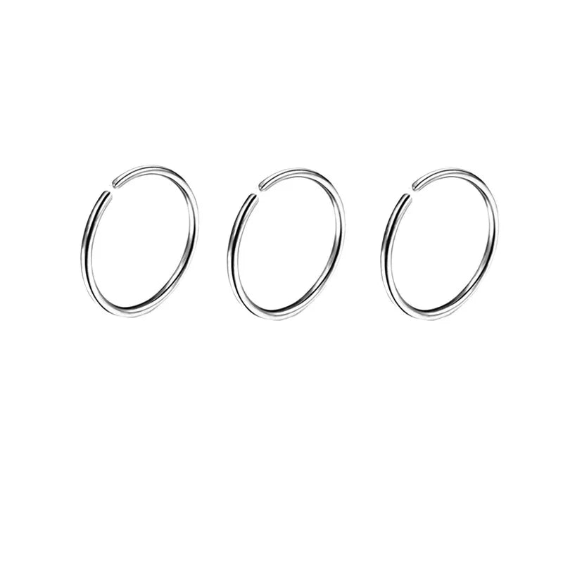 2/3/5Pcs 20G Thin Fake Septum Nose Ring, Septum Nose Rings Hoops Labret Lip Ring Fake Cartilage Tragus Helix Earrings Hoops