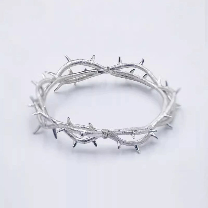 Thorn Bracelet Punk Gothic Cosplay Unisex Metal Hip Hop Hand Chain Silver Color Jewelry For Women girl Men Bangles Props Jewelry