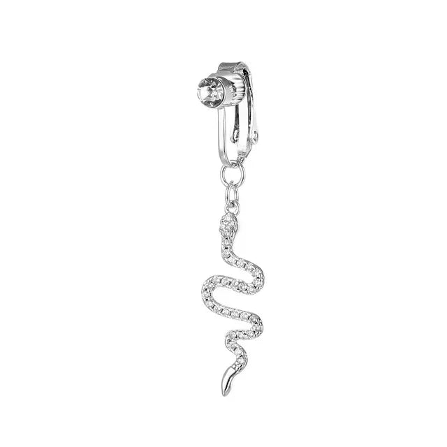 Fashion Butterfly Fake Belly Button Piercing Fake Belly Piercing Clip on Umbilical Navel Faux Belly Cartilage Earring Clip