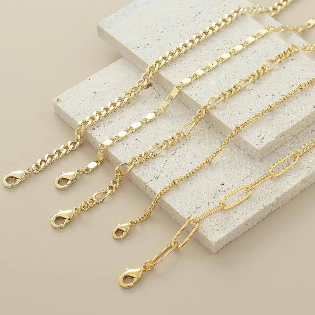 Gold Bracelets Set for Women,14K Gold Plated Dainty Gold Link Chain Bracelets Trendy Stackable Gold Cuff Bracelets Jewelry Gifts