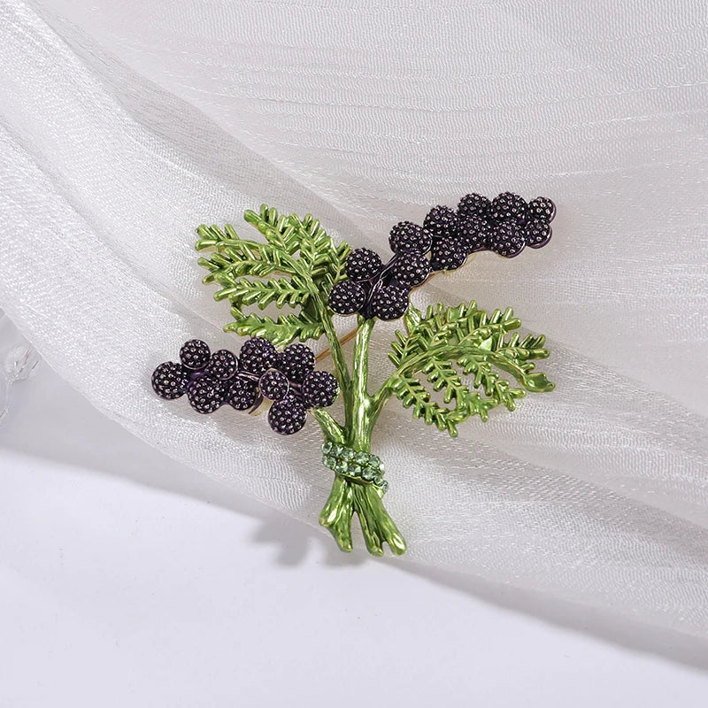 Pearl Lily of the Valley Flower Brooches for Women Enamel Berry Pin Plant Lapel Pins Office Party Funny Friend Gifts Accessories