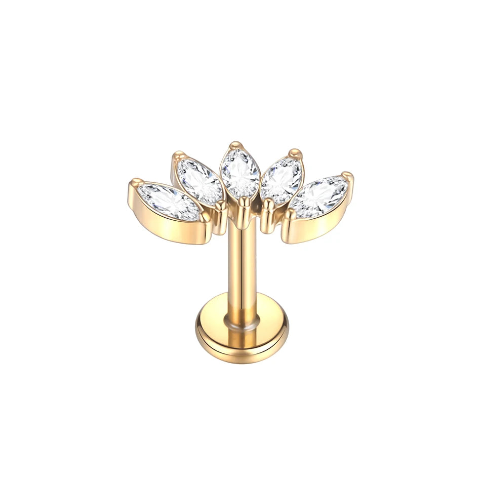 1Pc G23 Titanium Ear Tragus Cartilage Helix Daith Piercing Stud Earrings for Women Internal Thread Labret Piercing Lip Ring 16G