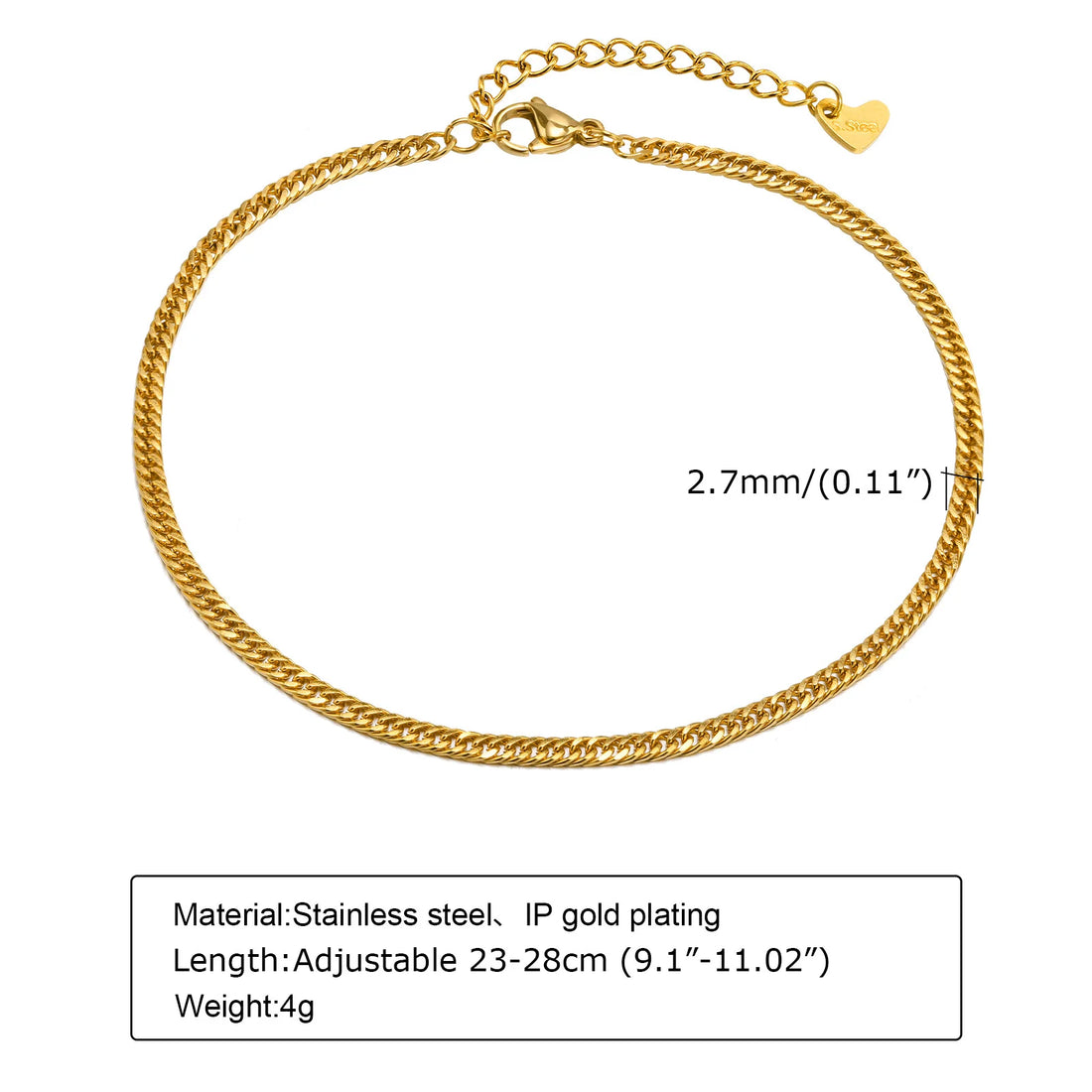 Women's Waterproof Stainless Steel Dainty Bead Charm Chain Anklet Jewelry, Gold Color Minimalist Anklets For Daily Beach Holiday