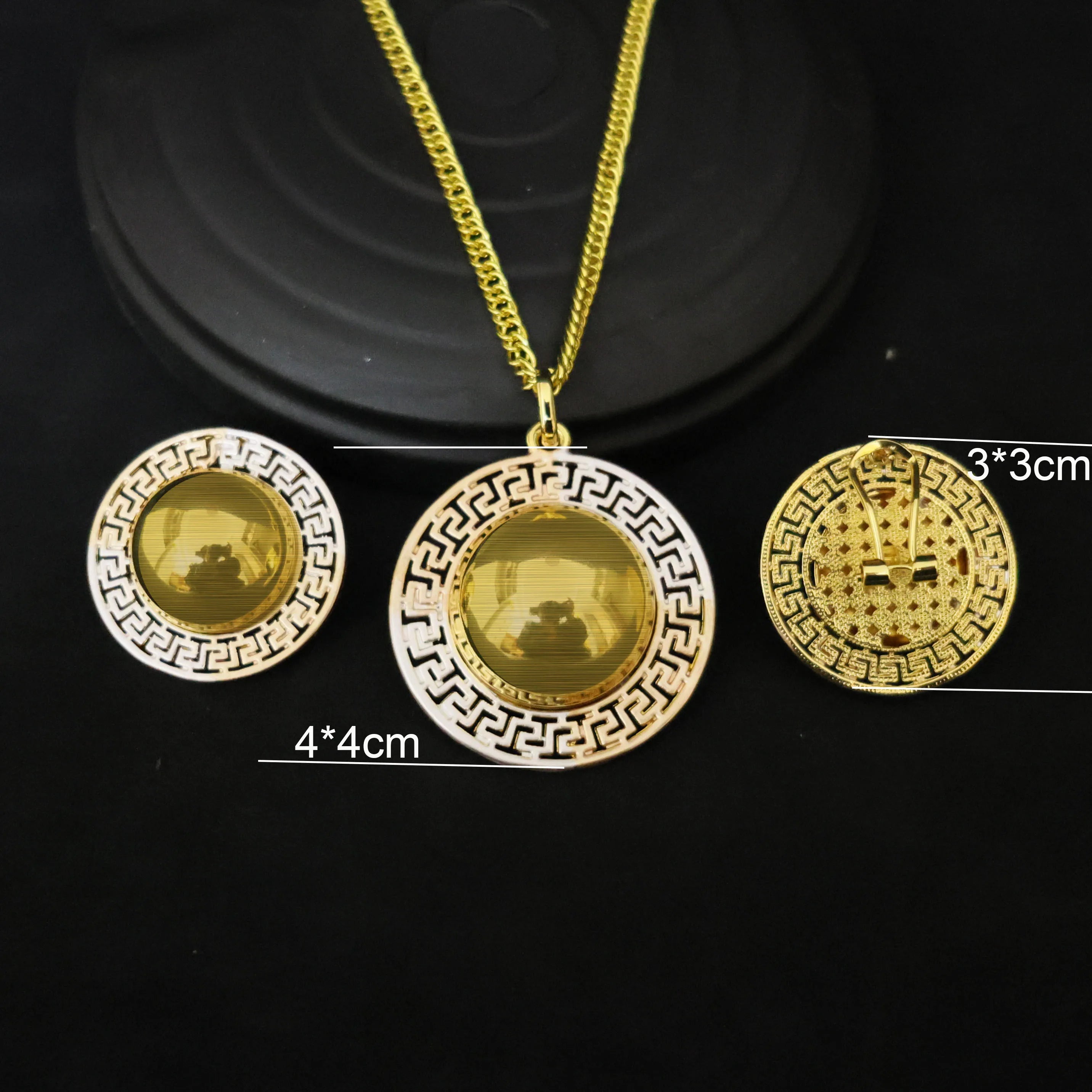 Luxury 18k Gold Plated Jewelry Set for Women Wedding Italian Jewellery Sets Bride Necklace and Earrings Bracelet African Gift