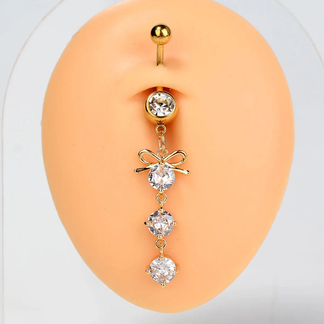 1PC Women Fashion Stainless Steel Piercing Crystal Butterfly Heart Belly Navel Ring Dangle Personality Body Jewelry Accessories