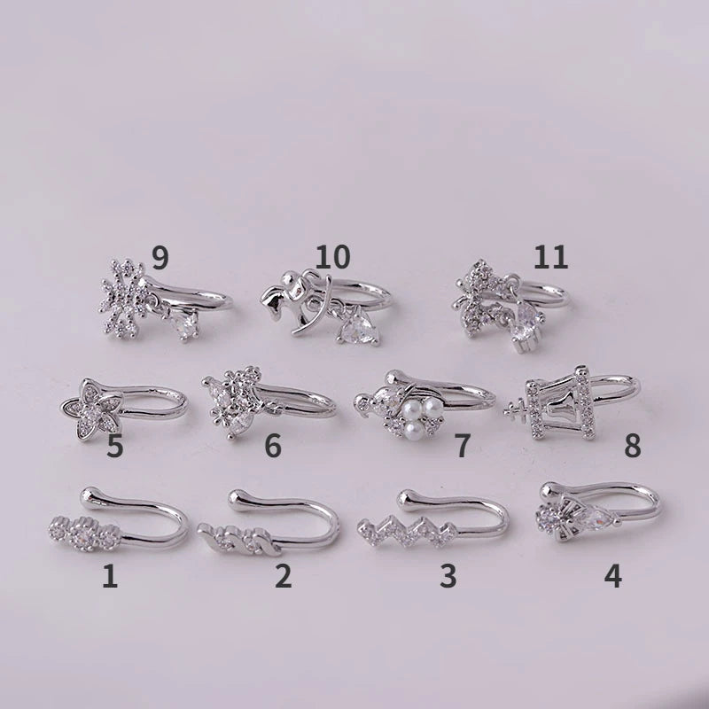 Fake Nose Piercing Jewelry butterfly water drop Fake Nose Rings for women non piercing Nose Clip Body Jewelry