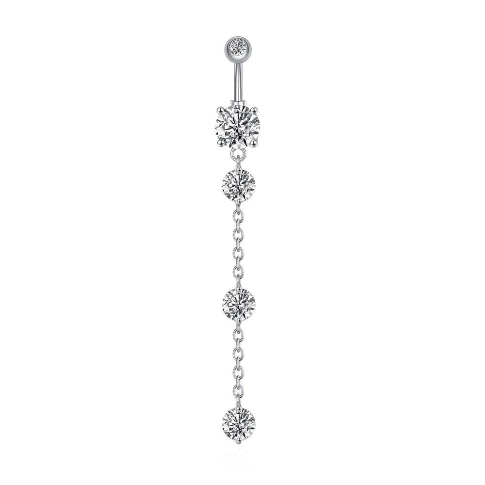 Trendy Angel Belly Button Rings Stainless Steel Zircon Butterfly Navel Piercing Surgical for Women Body Belly Jewelry Pendant
