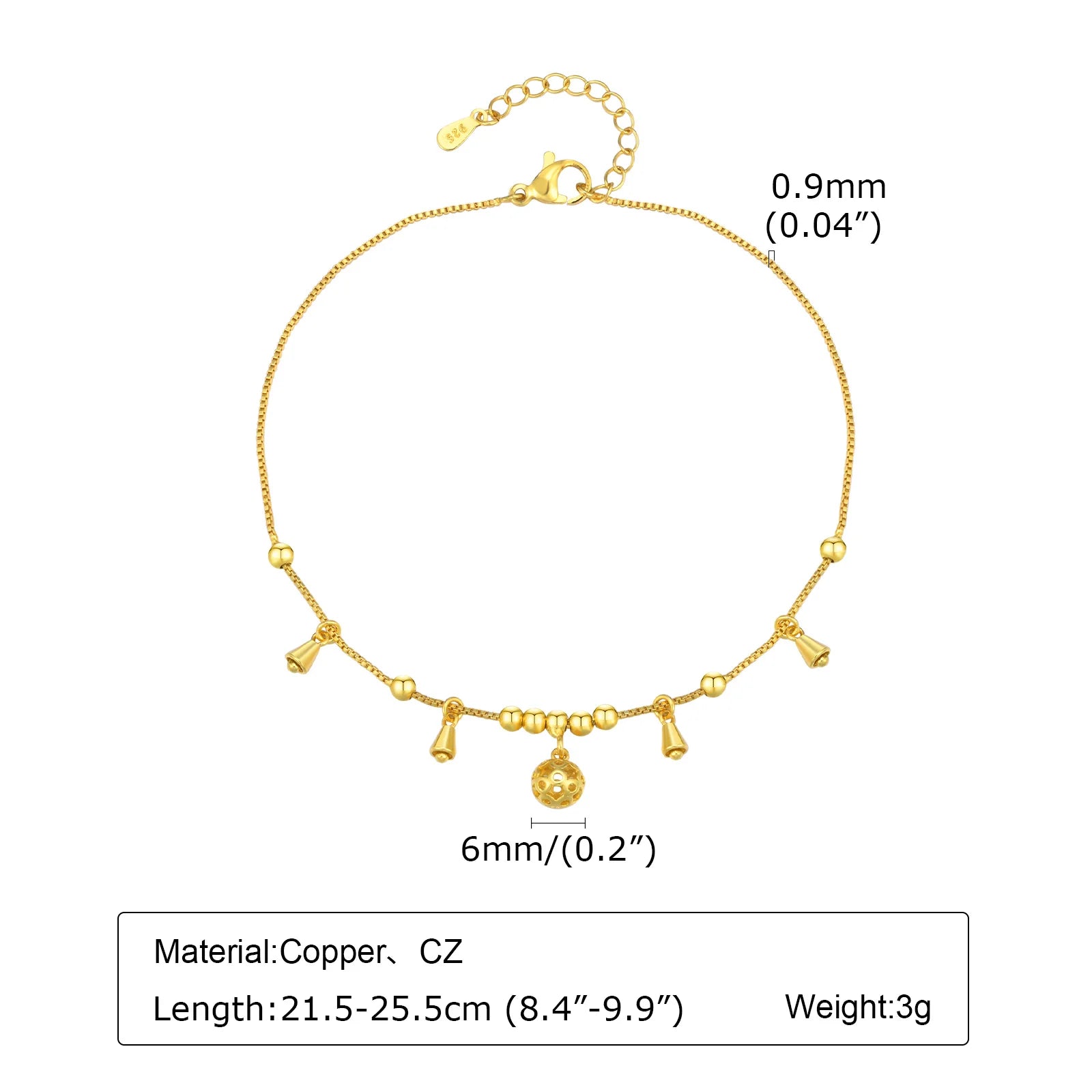 Anklet Bracelet on Legs Stainless Steel ,waterproof Adjustable Beach Beaded Ball Cuban Link Summer Boho Foot Jewelry for Women