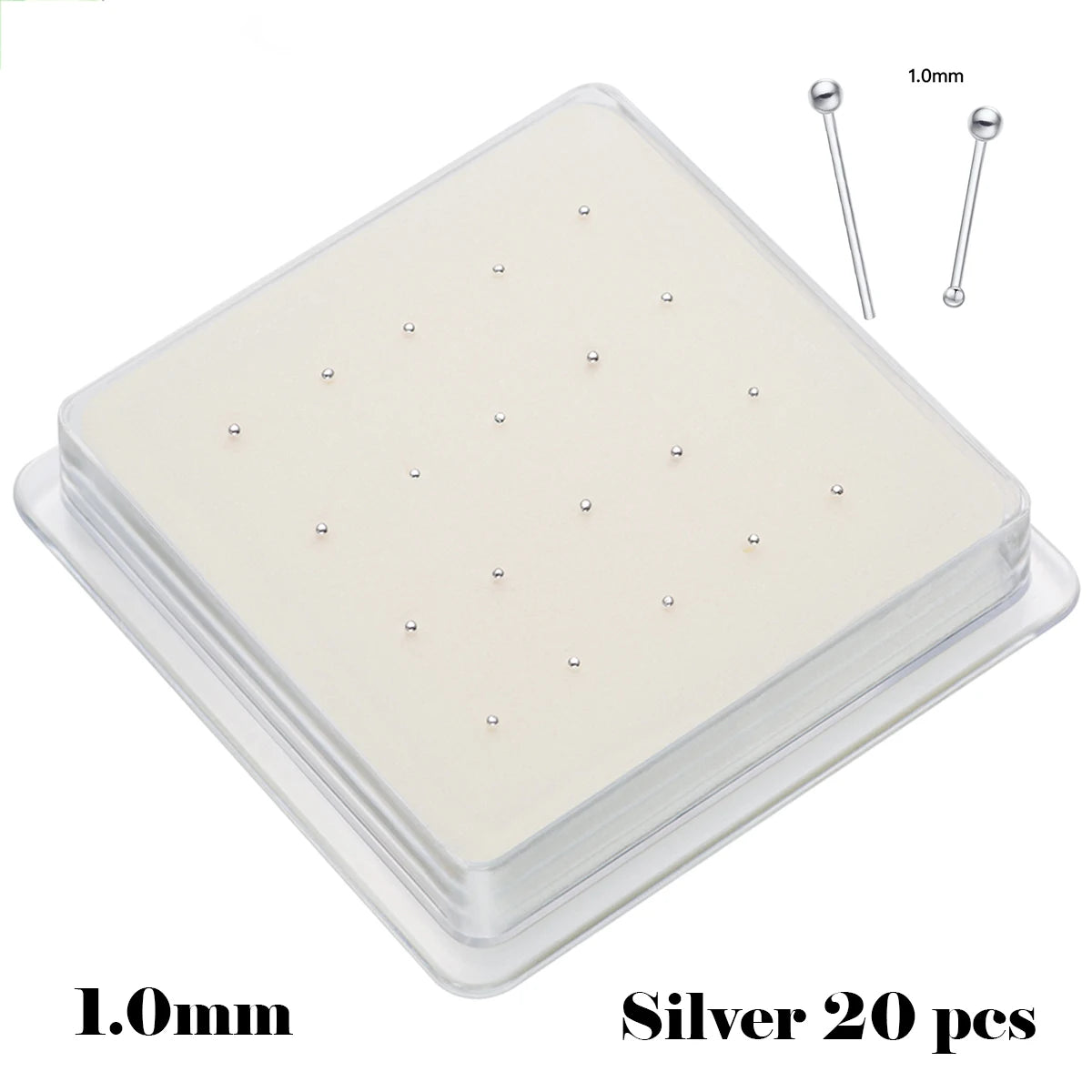 Sterling Silver 925 Ball Shape Piercing Nose Stud Jewelry Tiny 1.0mm Ball Silver Nose Nail Nez Pircing Nariz Joyería Corporal