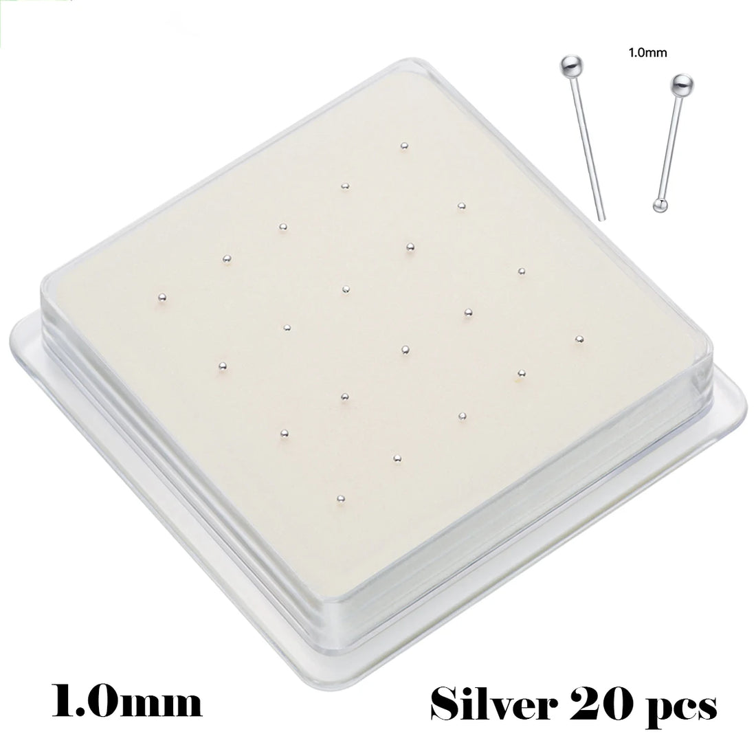 Sterling Silver 925 Ball Shape Piercing Nose Stud Jewelry Tiny 1.0mm Ball Silver Nose Nail Nez Pircing Nariz Joyería Corporal