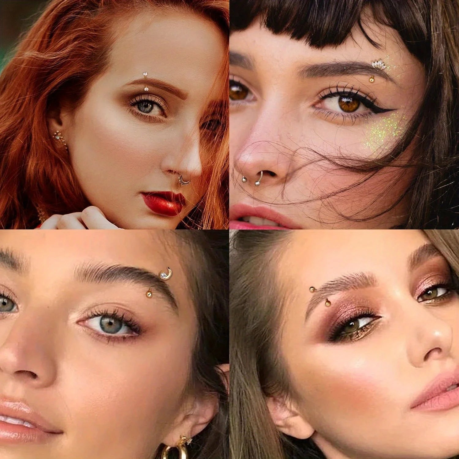 Drperfect 1pc Stainless Steel Rook Piercing Jewelry Lip Ring Cartilage Daith Surface Tragus Piercing Jewelry Eyebrow Rings