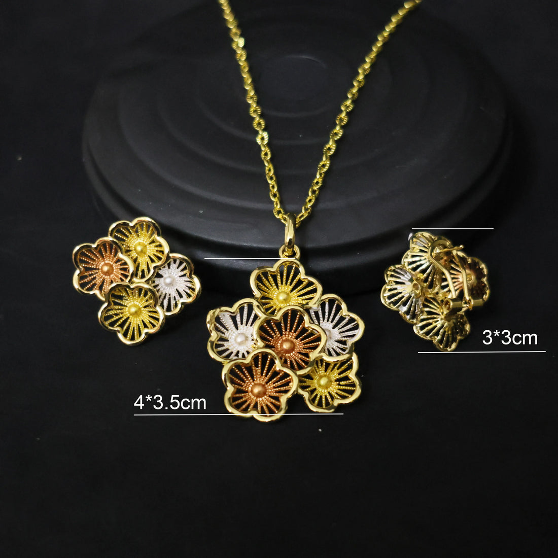 Luxury 18k Gold Plated Jewelry Set for Women Wedding Italian Jewellery Sets Bride Necklace and Earrings Bracelet African Gift
