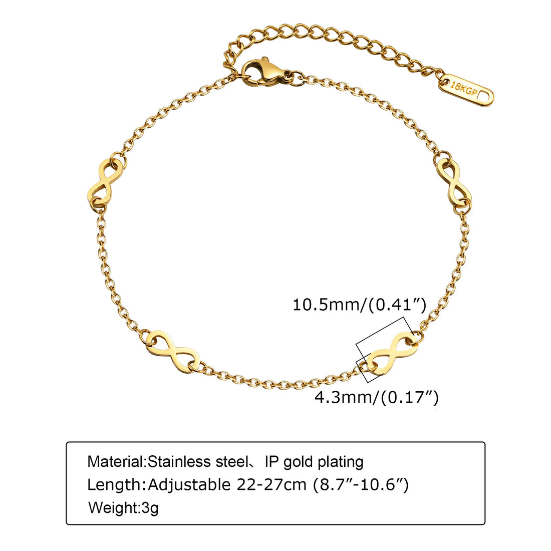 Women's Waterproof Stainless Steel Dainty Bead Charm Chain Anklet Jewelry, Gold Color Minimalist Anklets For Daily Beach Holiday