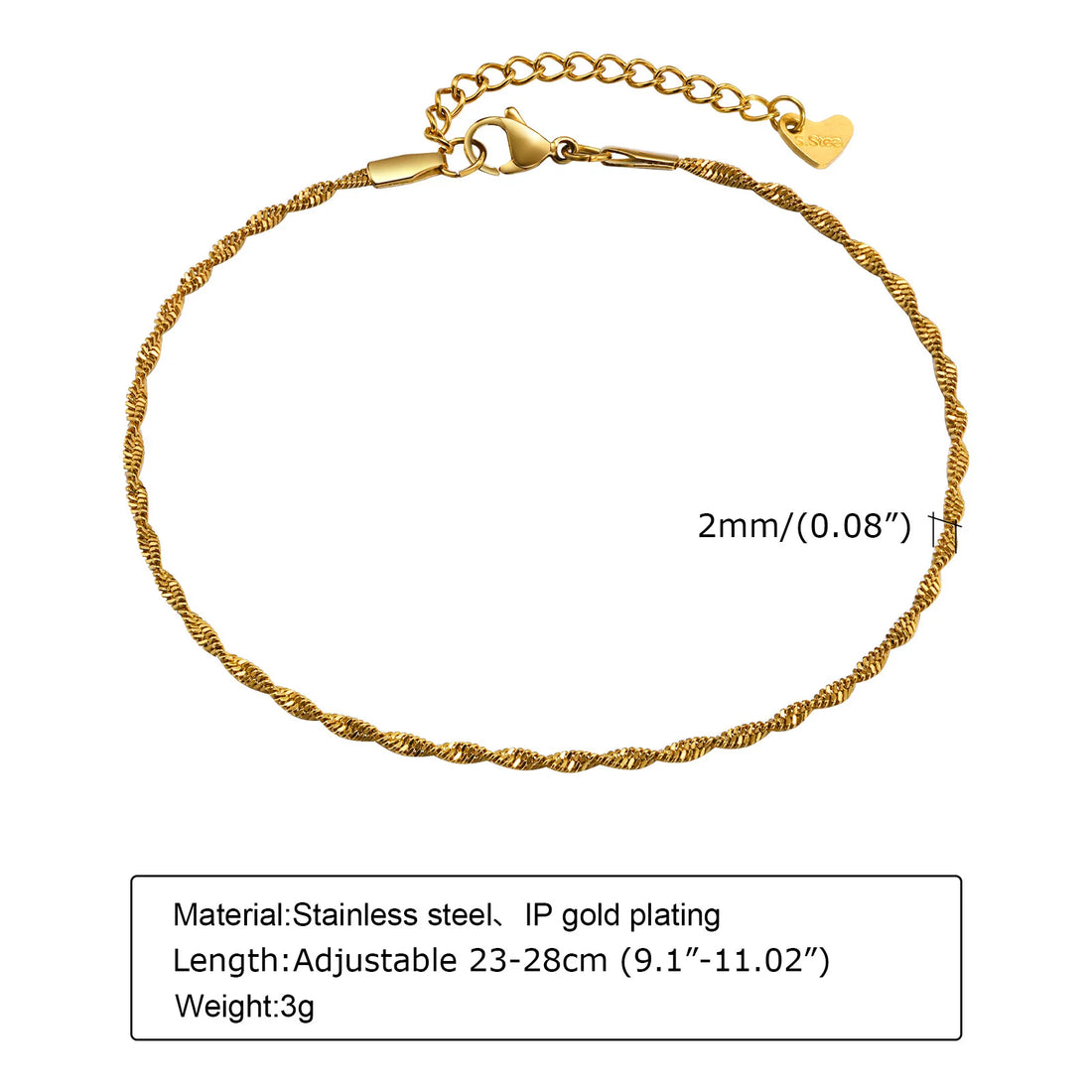 Women's Waterproof Stainless Steel Dainty Bead Charm Chain Anklet Jewelry, Gold Color Minimalist Anklets For Daily Beach Holiday