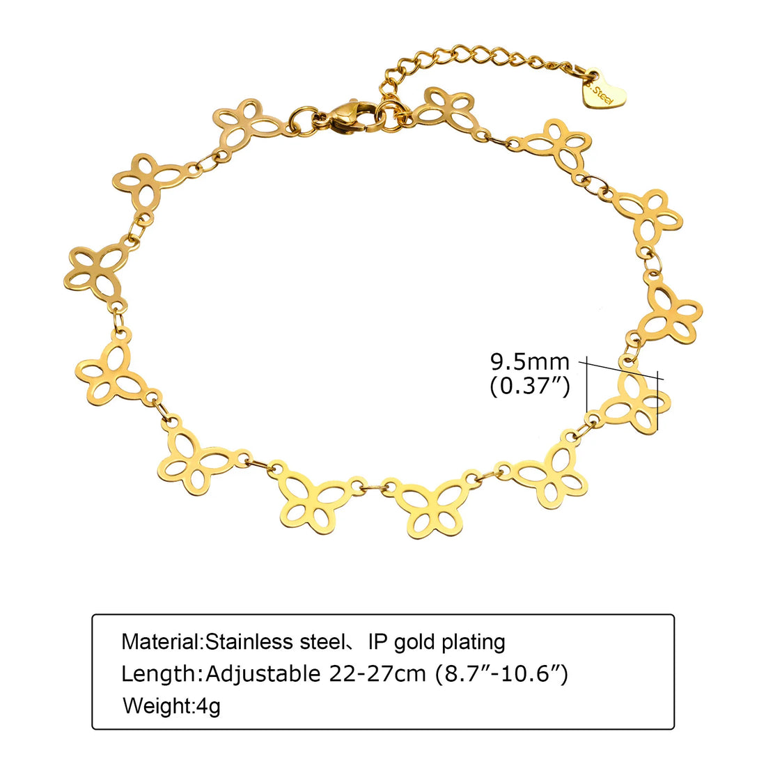 Women's Waterproof Stainless Steel Dainty Bead Charm Chain Anklet Jewelry, Gold Color Minimalist Anklets For Daily Beach Holiday
