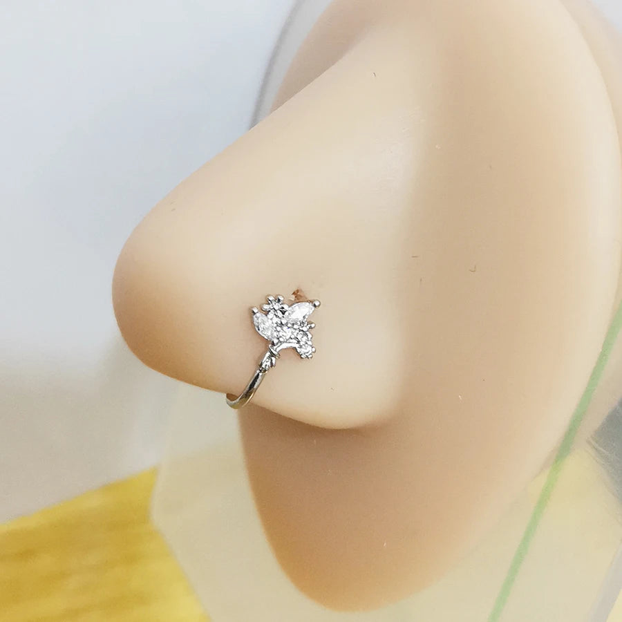 Fake Nose Piercing Jewelry butterfly water drop Fake Nose Rings for women non piercing Nose Clip Body Jewelry