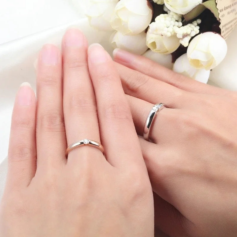 Fashion Cubic Zirconia Stone Lose Weight Stackable Rings Woman Stone Rings Men Girls Couple Finger Rings Valentine's Day Gift