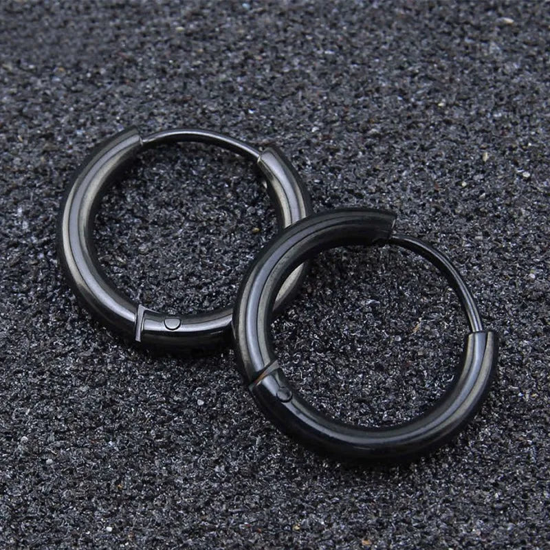 8/10/12/14/16/18/20mm Stainless Steel Huggie Hoop Earrings for Women Men