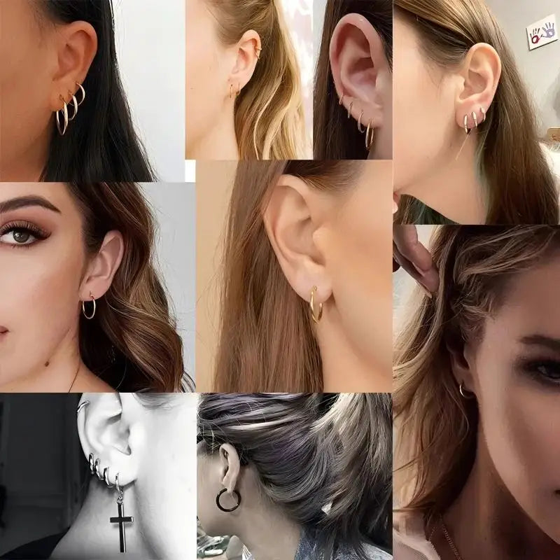 1 Pair Implant Grade F136 Titanium Minimalist Huggie Hoop Earrings Helix Rook Lobe Conch Simple Hoops Ear Piercing  8/10/12mm