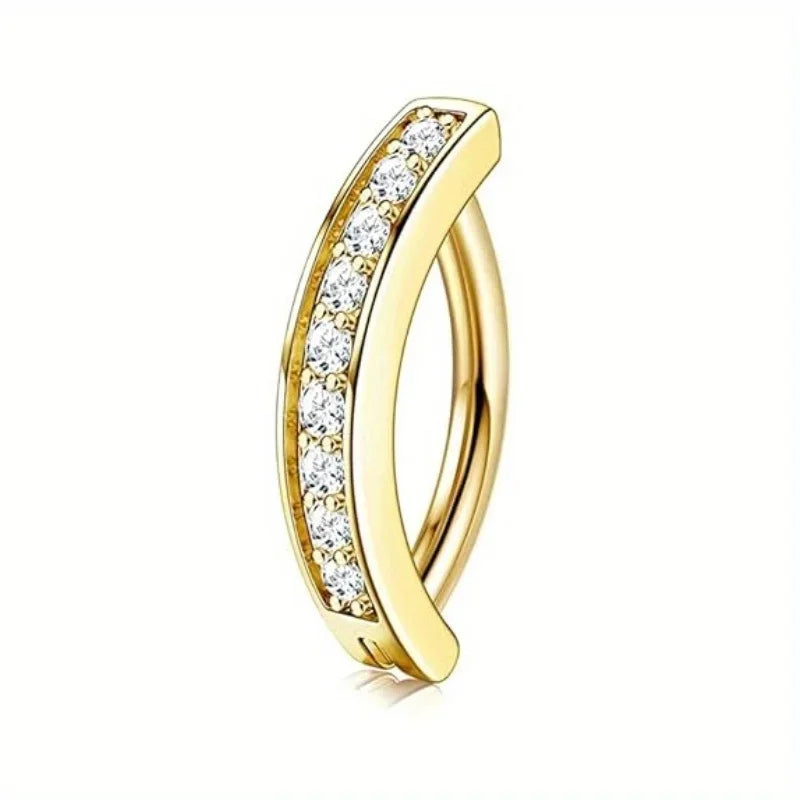 Bobisty 1PC Surgical Steel Belly Button Ring for Women CZ Heart Butterfly Simple Reverse Navel Rings Body Piercing Jewelry