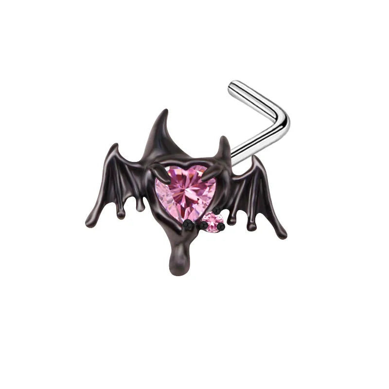 Gothic Nose Stud Surgical Stainless Steel Nose Piercing Jewelry Halloween Spider Nose Rings for Women