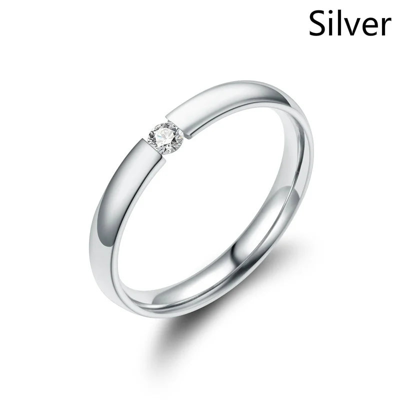 Fashion Cubic Zirconia Stone Lose Weight Stackable Rings Woman Stone Rings Men Girls Couple Finger Rings Valentine's Day Gift