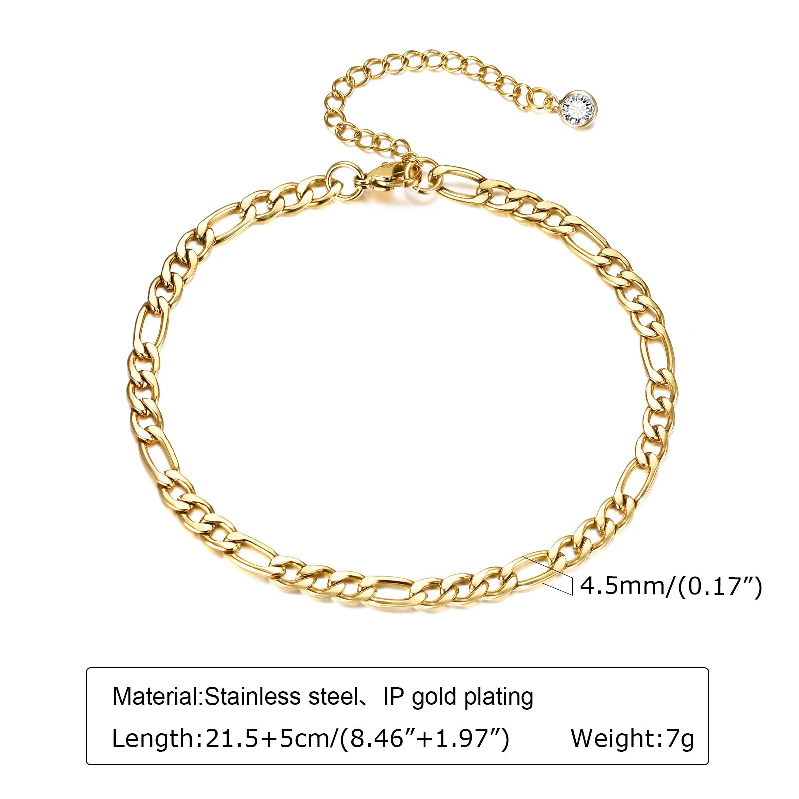Waterproof Layered Link Chain Anklets Bracelet for Women, Gold Plated Foot Leg Anklets Summer Boho Beach Jewelry Adjustable