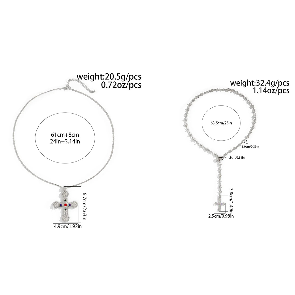 Ingemark Luxury Rhinestone Imitation Pearl Beads Chain Necklace Women Wed Bridal Vintage Jesus Cross Pendant Choker Y2K Jewelry