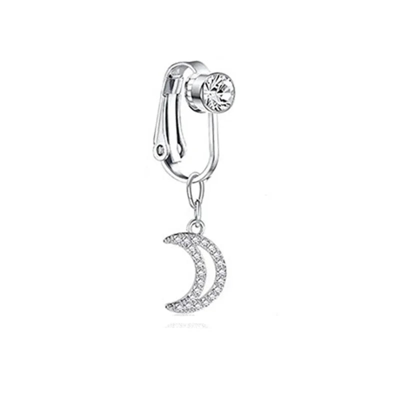 Fashion Butterfly Fake Belly Button Piercing Fake Belly Piercing Clip on Umbilical Navel Faux Belly Cartilage Earring Clip
