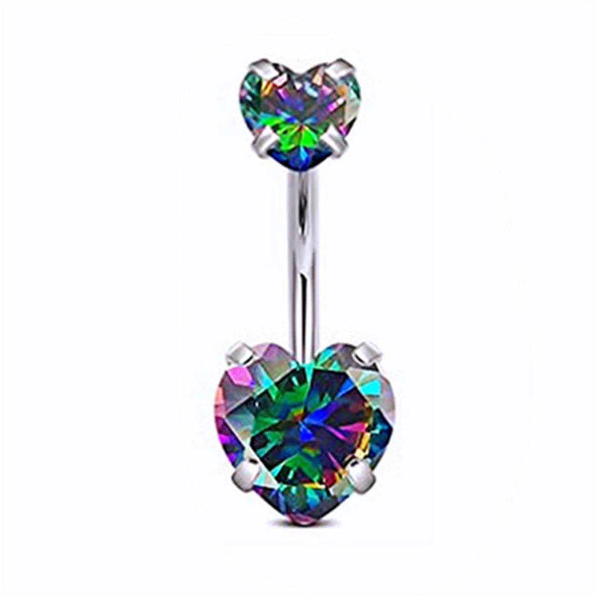 1PC Steel Belly Button Rings Crystal Piercing Navel Heart Style Navel Piercing Earring Belly Piercing Sexy Body Jewelry
