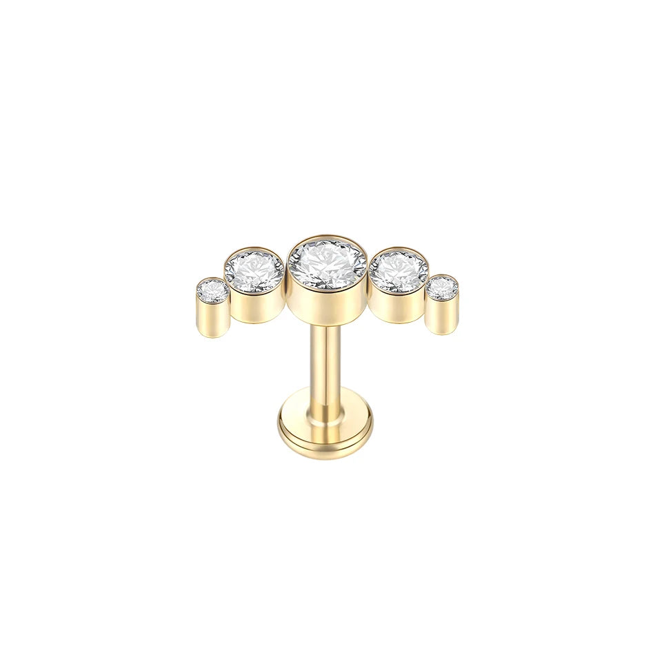 1Pc G23 Titanium Ear Tragus Cartilage Helix Daith Piercing Stud Earrings for Women Internal Thread Labret Piercing Lip Ring 16G