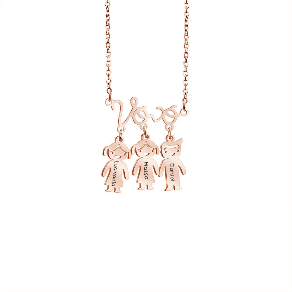 Mother's Day Gift Personalized Vovó Baby Pendant Grandmother Necklace Custom Names Vovo Choker For Grandma Ladies Women Mother