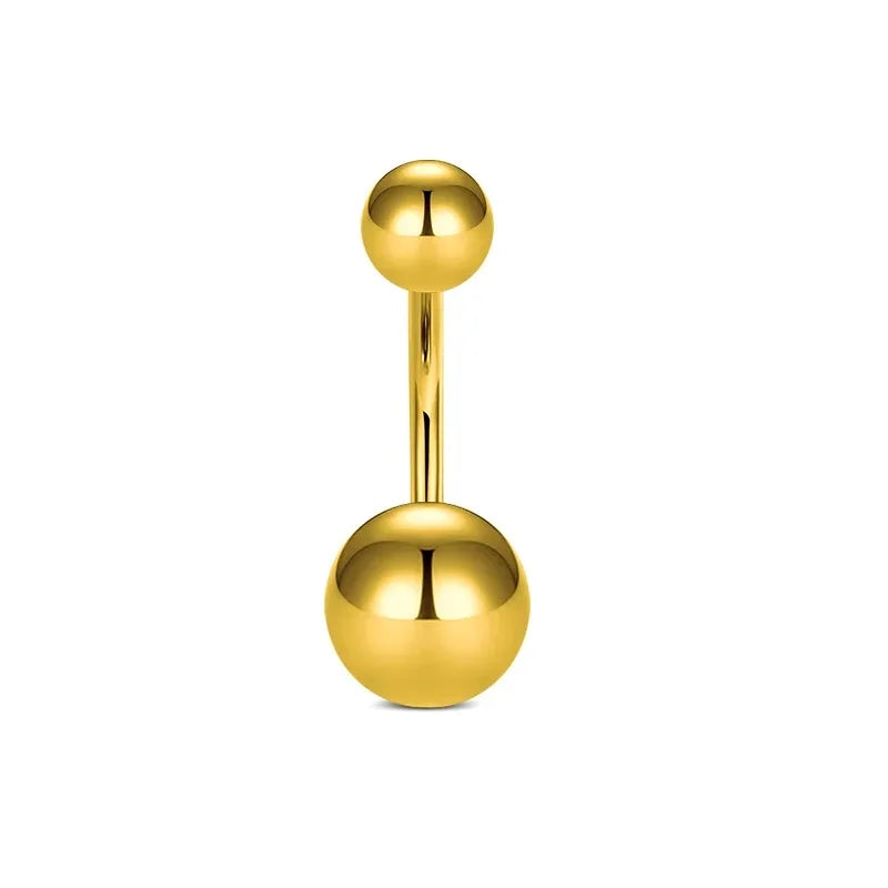 1Pc Gold Color Stainless Steel Belly Ring, Flower Heart Shaped CZ Crystal Navel Belly Button Rings Butterfly Navel Piercings 14G