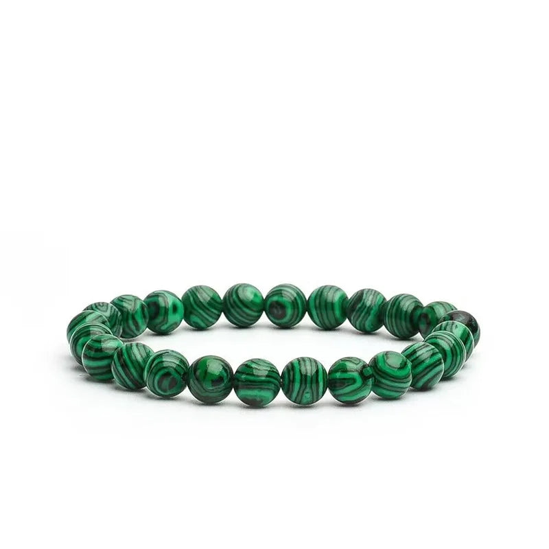 Natural Green Malachite Stone Bracelet 6/8/10mm Handmade Round Beads Bracelets Couple Energy Yoga Bracelet Men Women Jewelry Top