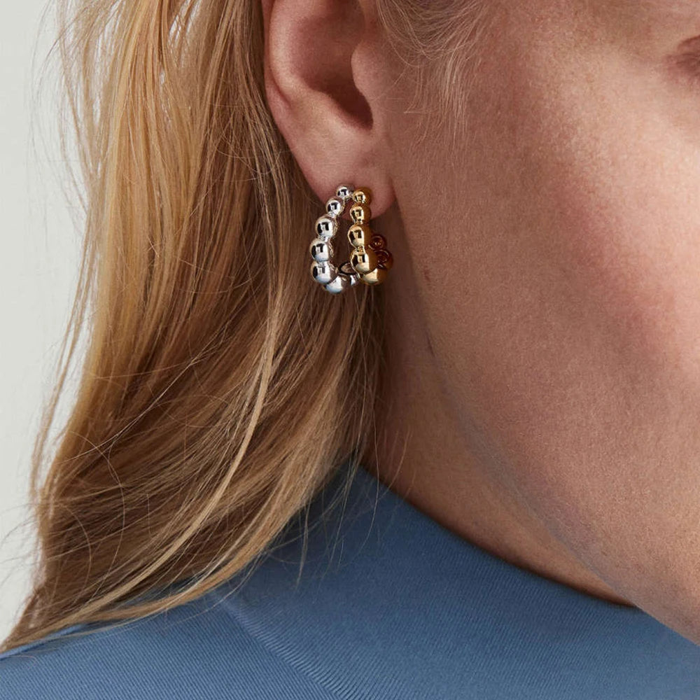 3 Pair/set Dainty Gold Color Geometric Circle Small Hoop Earrings for Women Statement Beads Twist Huggie Earring Fashion Jewelry